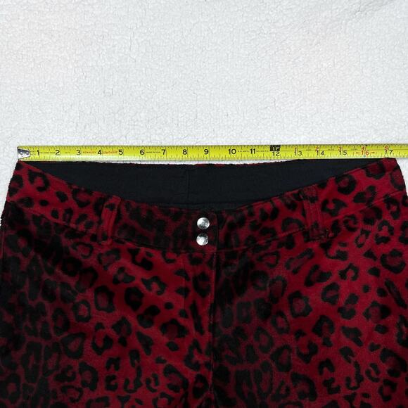Vintage Lip Service Freaks in Fur Red Faux Leopard Print Pants 11 Y2K Mall Goth - Picture 8 of 16